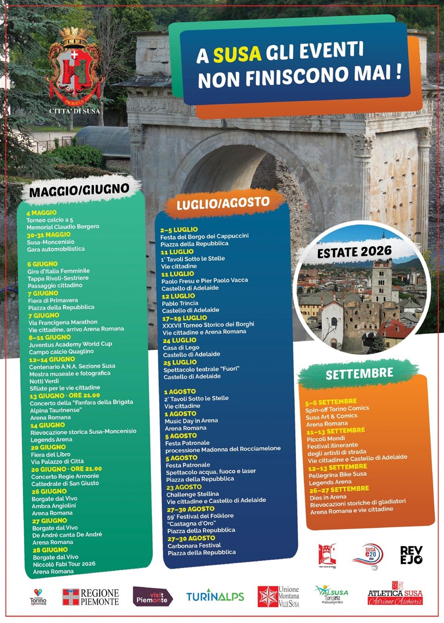 Calendario eventi estivi a Susa